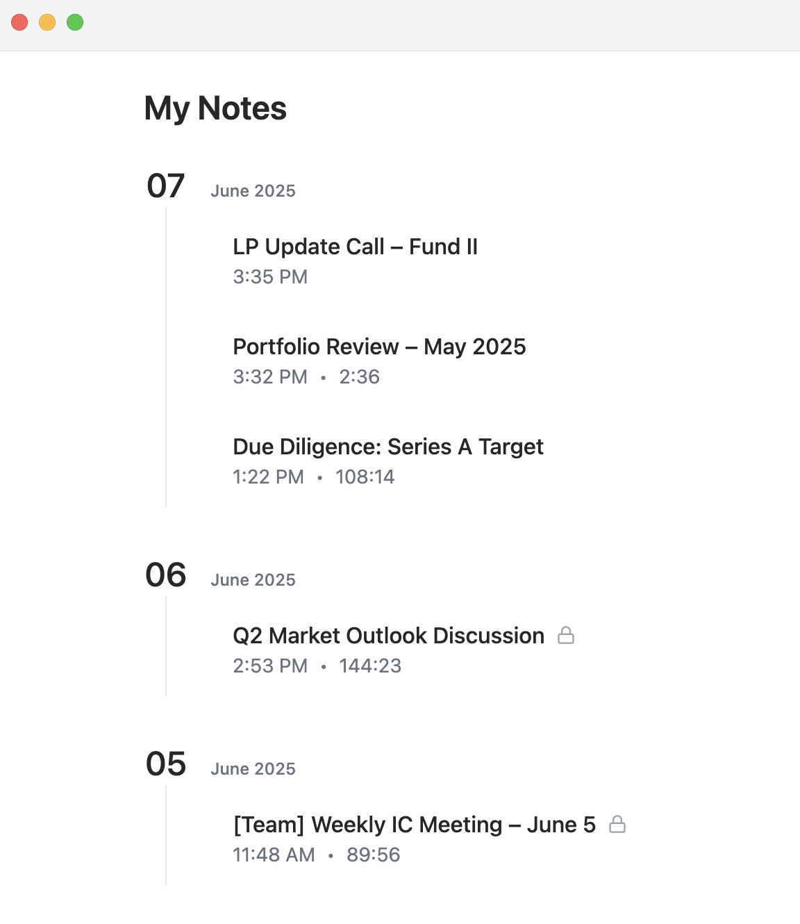 Minimalist notetaking interface